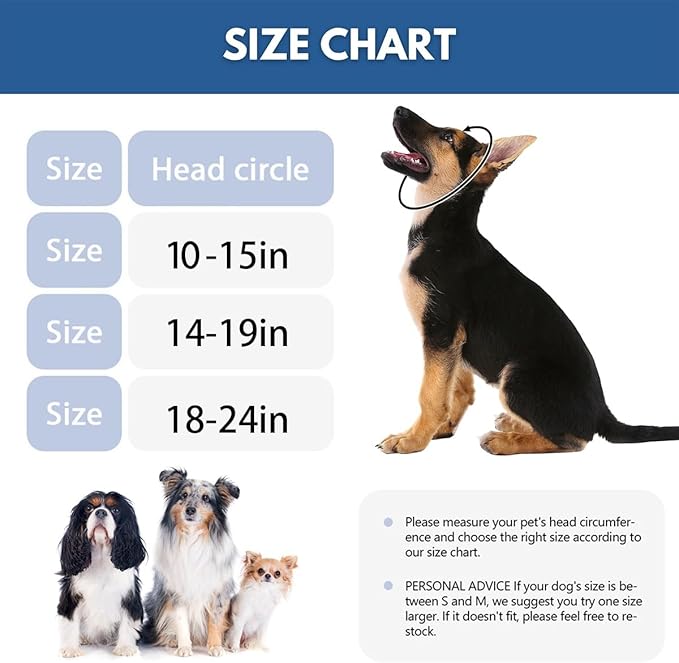 Waterproof Dog Ear Covers for Bathing,Hematoma,Drying,No Shake Ear Wraps for Dogs Ear Muffs Noise Protection Anxiety Relief,Adjustable Dog Calming Hoodie Shower Cap for Grooming(Blue,L)