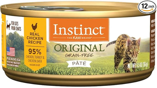 Instinct Original Grain Free Real Chicken Recipe Natural Wet Canned Cat Food, 5.5 Ounce (Pack of 12)