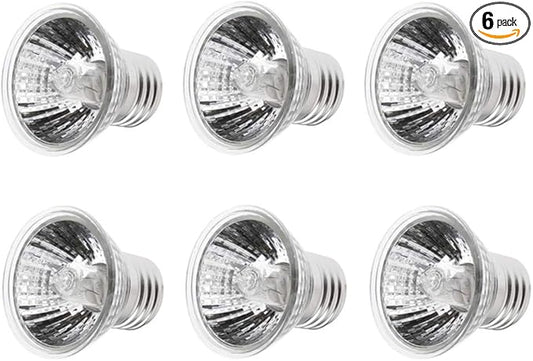 JKLcom UVA UVB Reptile Light 50W UVA + UVB Full Spectrum Sun Lamp UV Heating Lamp for Turtle Aquarium Aquatic Reptile Lizard,E27/E26 Base,110V,50W,Pack of 6