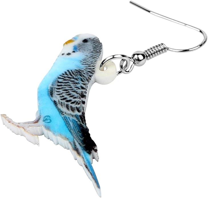 NEWEI Acrylic Cockatiel Gifts Cute Parrot Earrings Dangle for Women Bird Lovers Jewelry Ornament Charms