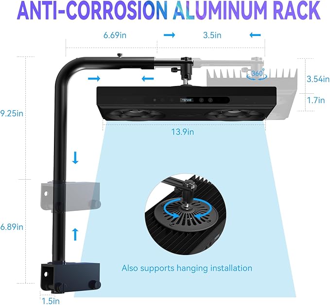Aquarium Light- 140W Reef Light Wide Coverage Sunrise Sunset Moonlight Saltwater Lights for Coral with Master Slave Group Control & Timer & Screen