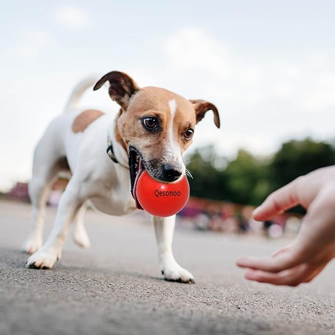 Dog Balls Indestructible,Solid Rubber Bouncy for Dogs Aggressive Chewers Large Breed,Non-Toxic&Floating&High Elasticity,Durable Fetch Ball Medium to Chew,Play and Training. (Red)