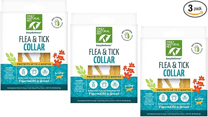 Only Natural Pet EasyDefense Non-Toxic Flea & Tick Collar for Dogs - (3 Pack)