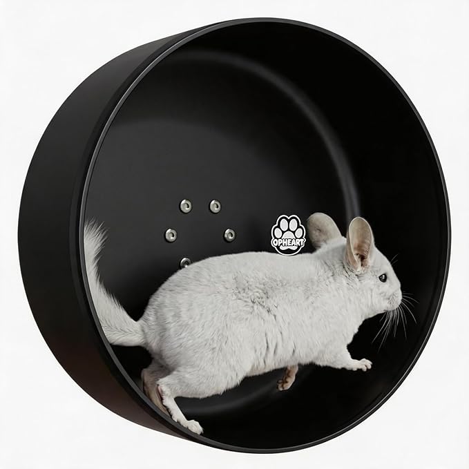 15" Silent Chinchilla Running Wheel, Aluminum Alloy Noiseless Exercise Wheel, Small Animal Running Wheel, Ultra Smooth Bearing, Large Comfort Wheel for Chinchilla, Hamster, Hedgehog & Small Pets