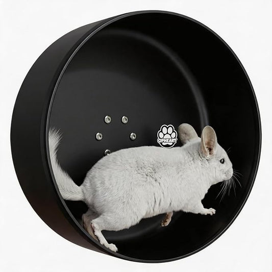 15" Silent Chinchilla Running Wheel, Aluminum Alloy Noiseless Exercise Wheel, Small Animal Running Wheel, Ultra Smooth Bearing, Large Comfort Wheel for Chinchilla, Hamster, Hedgehog & Small Pets