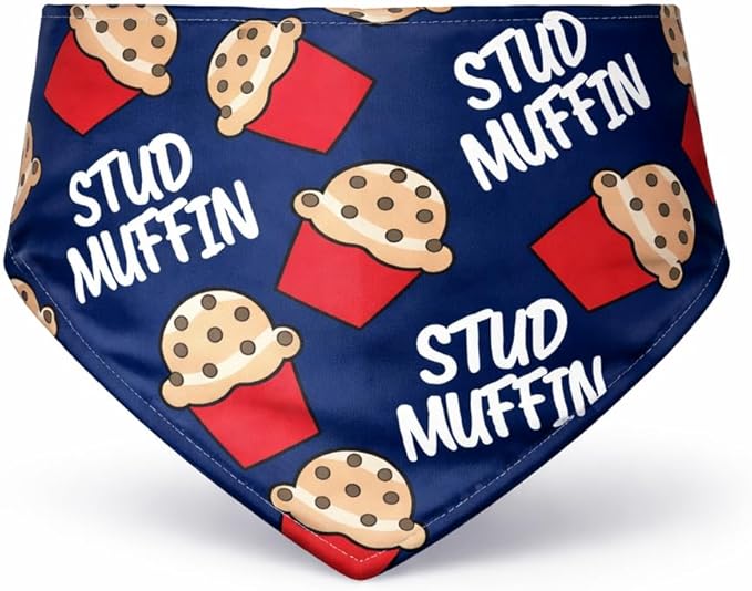 Luxury Satin Dog Bandana – Slip-On Collar Style, Premium Pet Scarf for Medium, Large & XL Dogs – Special Occasion Accessory (Collar Not Included) (Medium - Extra Large, Stud Muffin Luxe - Satin)