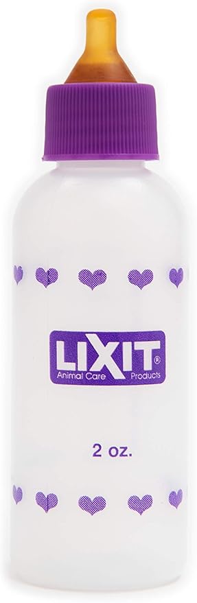 Lixit® Nursing Bottle Kits for Hand Feeding Puppies, Kittens, Guinea Pigs, Ferrets, Rabbits, Raccoons, Squirrels and Other Pets - Made in USA (2 Ounce, 1 Pack)