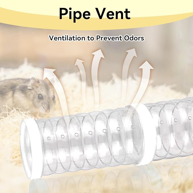 8 PCS Hamster Tube Set, Hamster Toy Set DIY Clear Pet Cage Tunnel Small Animal External Accessories Adventure Tube Syrian Rat Mouse (White)