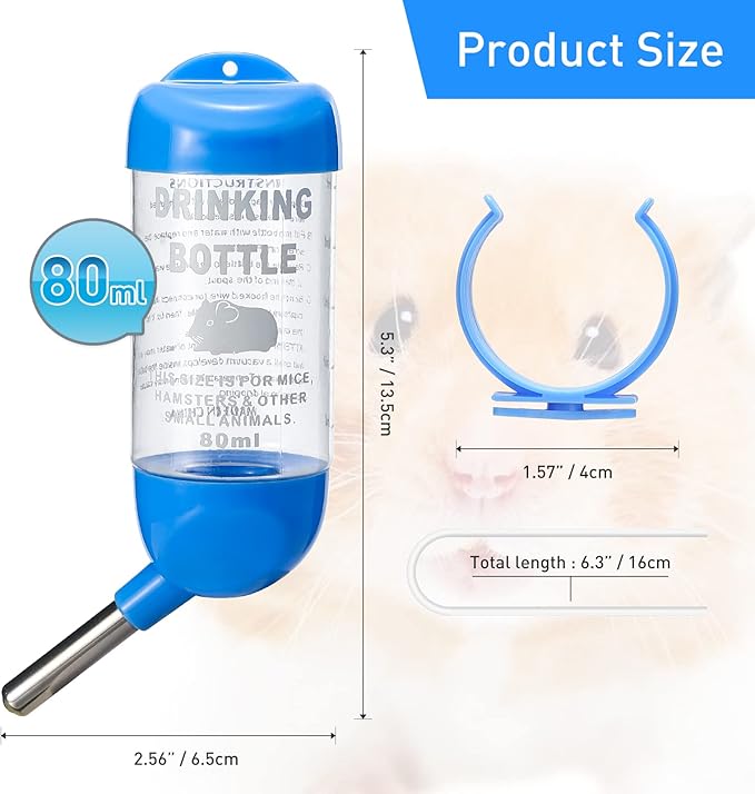 PStarD Moon Small Animals Water Bottle - Bunny, Hamster, Guinea Pig, Rabbit, Chinchilla, Gerbil, Groundhog, Squirrel (2.7 oz)