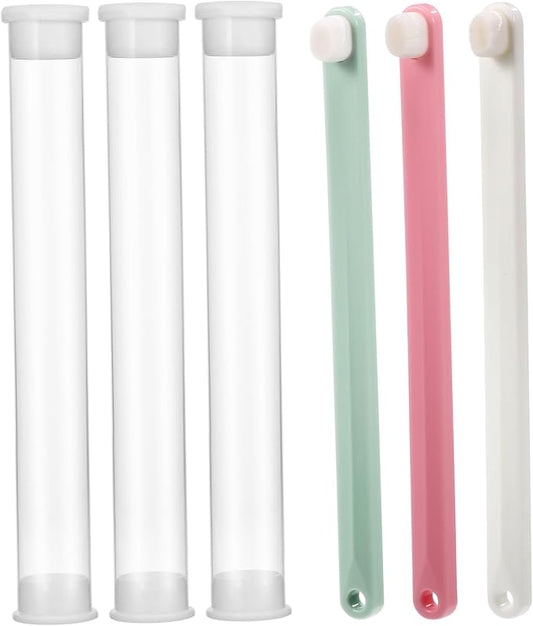 Healifty 3pcs Soft Bristles Pet Toothbrushes Kit for Dogs Cats and Rabbits Small Micro Head Oral Care Brushes with Handles for Gentle Cleaning