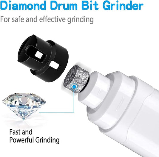 Casfuy Dog Nail Grinder Upgraded - Professional 2-Speed Whisper-Quiet Electric Pet Nail Trimmer Painless Paws Grooming & Smoothing for Small Medium Large Dogs & Cats (White)