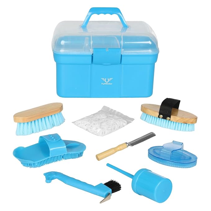 TuffRider Ultimate Groom Box Kit 8 Pieces-Blue
