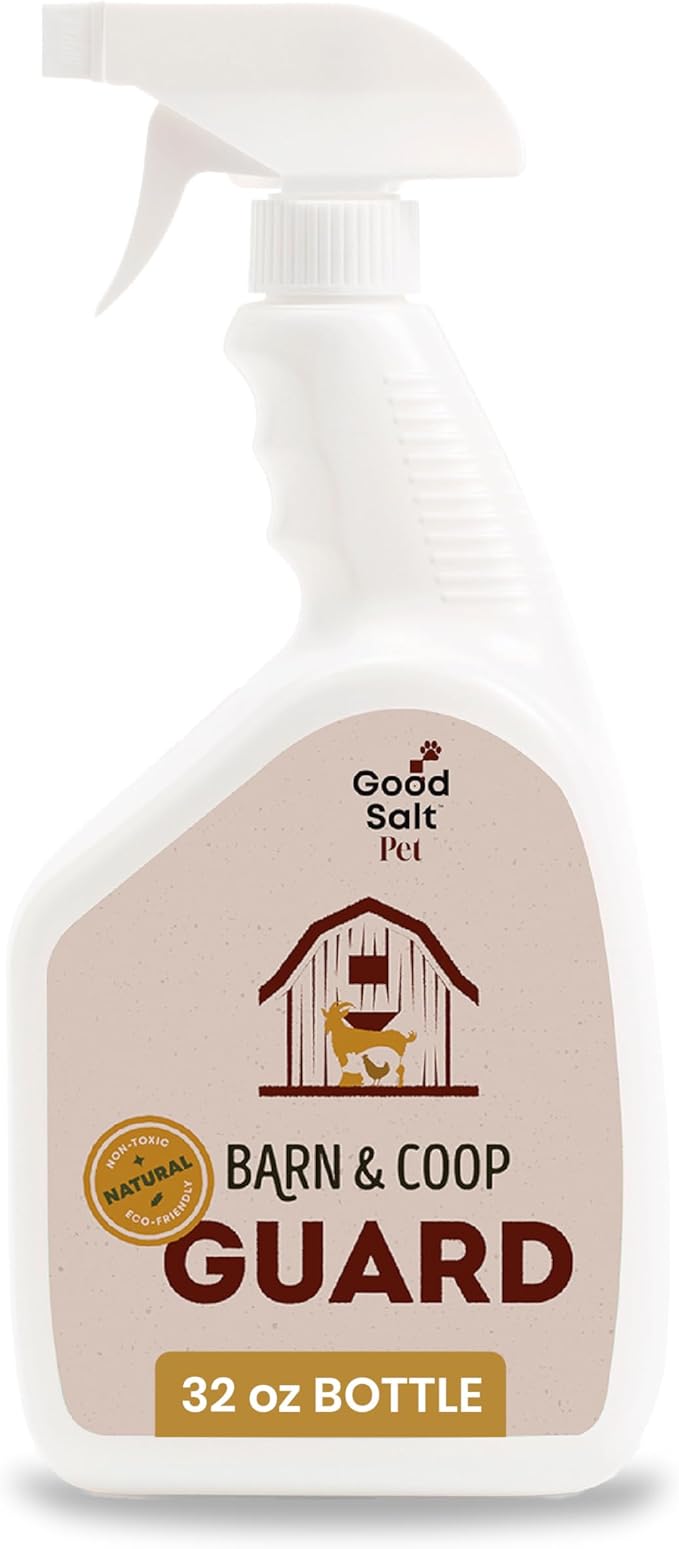 Good Salt Pet Barn & Coop Guard, Natural Animal-Friendly Scent Control Spray, Freshens Living Space and Bedding, 32 Ounce Bottle