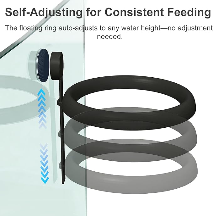 Magnetic Fish Feeding Ring, Aquarium Floating Feeder, Self-Adjusting to Water Level Fish Food Holder for Betta Goldfish Guppy Turtle