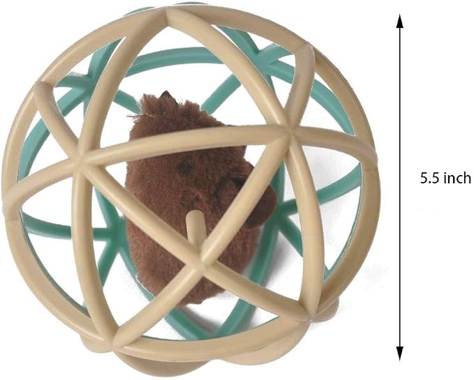 ALBOLET Cat Toy Ball，Cat Mouse Ball Cage Cat Mouse Toy Cat Ball Toy Squeak Mouse cat Toy,Cat Mouse Ball Toy