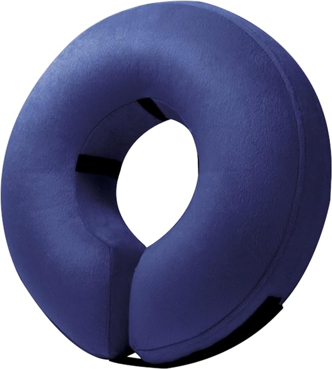 BENCMATE Inflatable Dog Cone Collar Alternative, Soft Dog Cone for Small Medium Large Dogs and Cats, Neck Recovery ECollar Donut Collar After Surgery (Medium, Navy Blue)