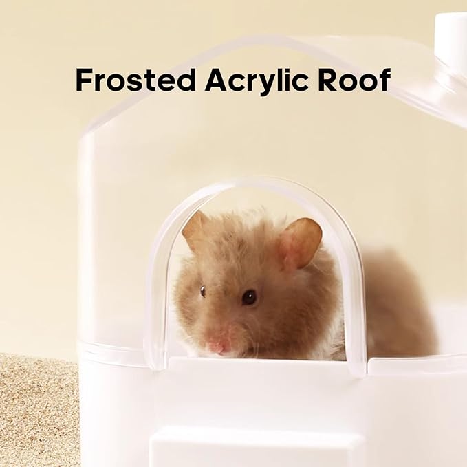 Hamster Sand Bath Container Box Large Space Hamster Bathtub Digging Sand Container for Pygmy Hamsters, Chinchilla, Rats, Mice, Gerbils, Other Small Animal (White)