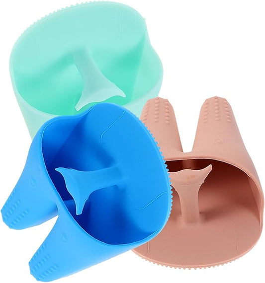 3pcs Soft Silicone Face Scrubber Set for Deep Exfoliating and Manual Facial Cleansing, Cute Rabbit Ear Design for Men and Women, Suitable for Daily Skin Care and Sensitive Skin