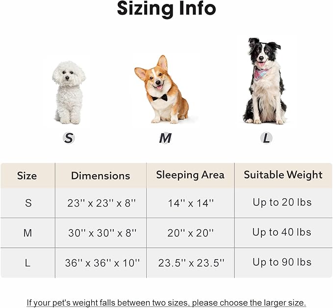 MIXJOY Dog Beds for Small Dogs, Washable Dog Bed with Removable Cover, Small Cat Bed for Indoor Cats, Calming Soft Dount Pet Beds with Anti Slip Bottom, Cute Puppy Beds, 23"x23"x8", White
