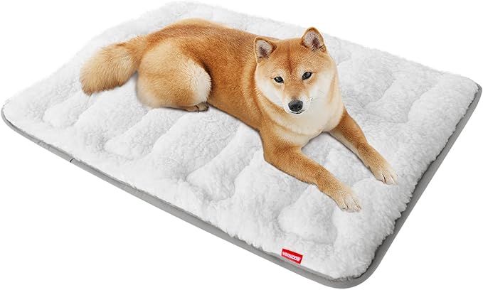 Dog Bed Crate Mat(36" X 23"), Soft Plush Dog Bed Pad Machine Washable Crate Pad, Dog Sleeping Mat with Anti Slip Bottom