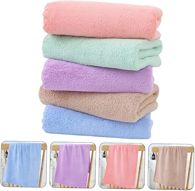 5pcs Water Absorbing Towels for Guinea Pig Cage Mats Soft Bedding Cushions for Small Pets Bath Towels Light
