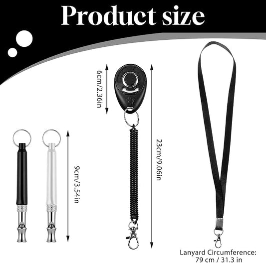 2 Pack Dog Whistle, Metal Dog Training Whistles to Stop Barking Neighbors Dogs, Ultrasonic Silent Adjustable Training Whistle with Lanyard (Black+White)