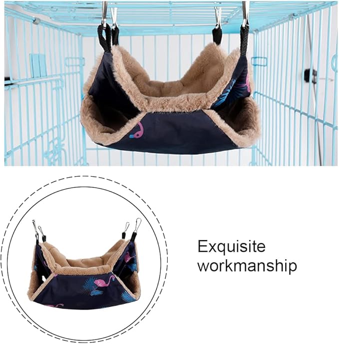 Pet Hammock, Rat & Rabbit Plush, Chinchilla Swing Nest, Small Pet Cage Hammock, Keep Warm, Hamster Hanging Bed, 13.39in x 13.39in, Pink, Solid, Rectangular, Wear Resistant