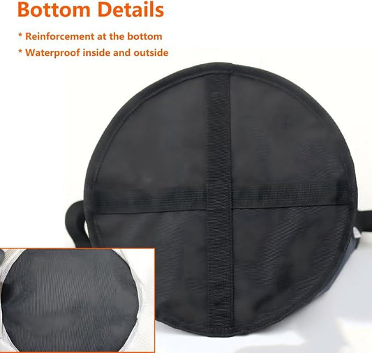 Horse Feed Bag,Heavy Duty Muzzle Feed Bag with Adjustable Strap,Comfort Neck Pad,Nose Pad and Double Waterproof Bottom Mesh Feed Bags for Horse Pack of 2 (Red+Blue)