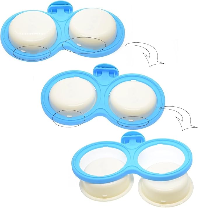 Pet Durable Bowl Cage Bowl, Pet Food Water Removable Bowls with Bolt Holder Hanging Cage Coop Cup Non-Skid Feeder Set Double Diners Portable for Feeding Dogs Cats Birds (Blue)