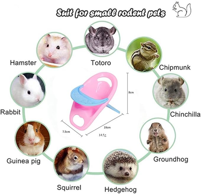 2PC Hamster Chair with Tray Super Cute Hamster Dining Plastic Chair Small Animal Cage Accessories Habitat Decor House Photo Props Small Animal Toys for Hamster Mice Rat Hedgehog Rodents (Blue+Pink)