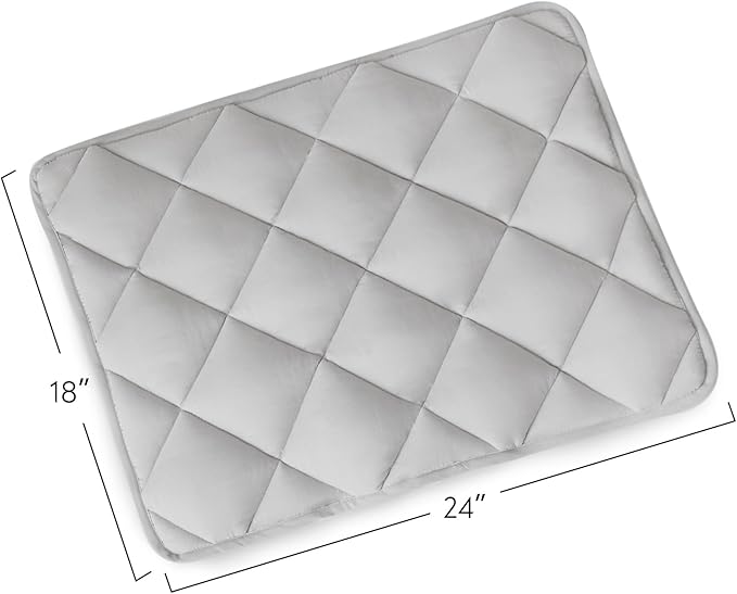 Dog Bed Crate Pad 2 Pack, Soft Dog Crate Mat with Anti-Slip Bottom, Machine Washable Kennel Pad, Fits 24 Inch, Grey
