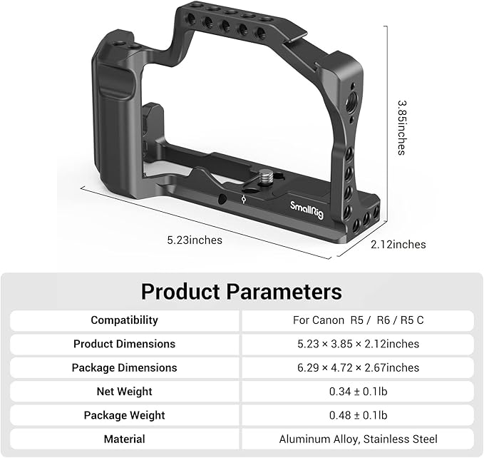 SmallRig M50 /M50 II /M5 Cage (Upgraded), Aluminum Alloy Video Film Movie Making Rig with Integrated Grip and NATO Rail for Canon M50 /M50 II /M5 2168C