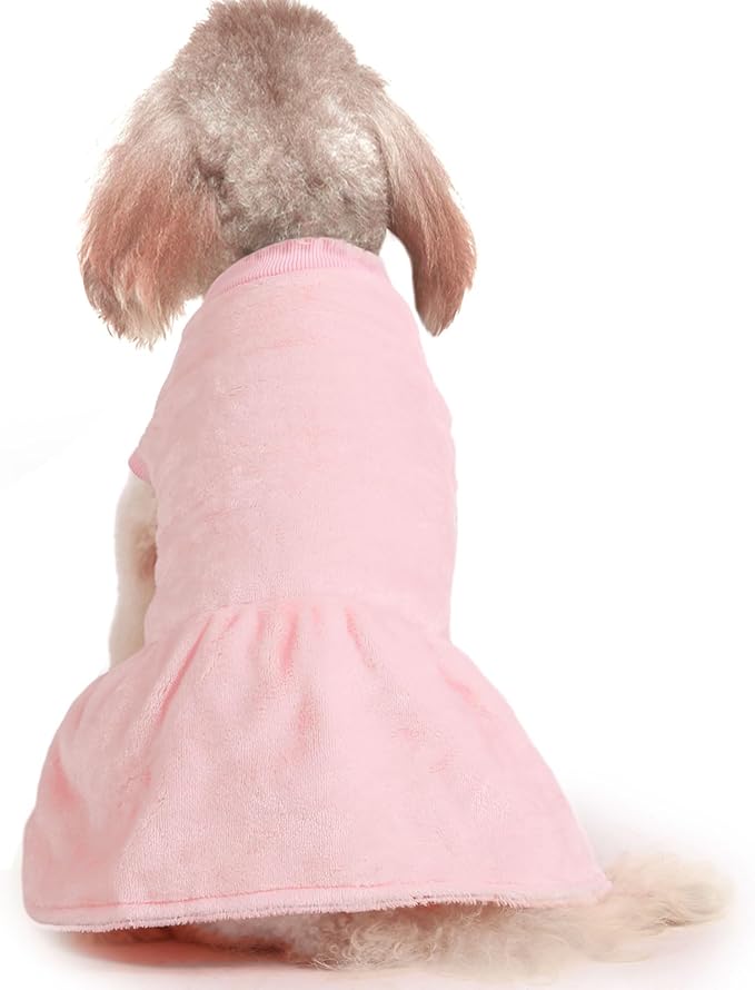 FabriCastle Small Dog Dress Clothes, 3-Pack Sweaters XS Small for Dogs Girl & Cats, Ultra Soft Warm Pet Coats for Winter, Female Puppy Apparel, Doggy Outfits XXS – XL (Pink,Violet,Rosepink, Medium)