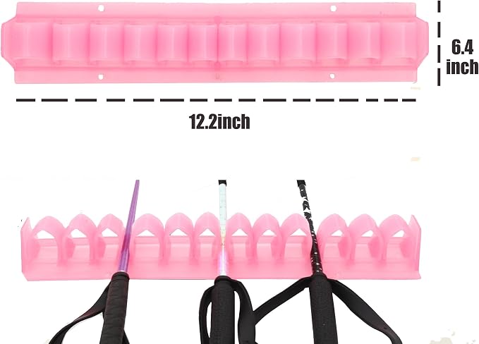 Horse Whip Crop Holder Rack Wall Mounted Bracket Hanger Horse Trailer Accessories for Tack Room (Pink)