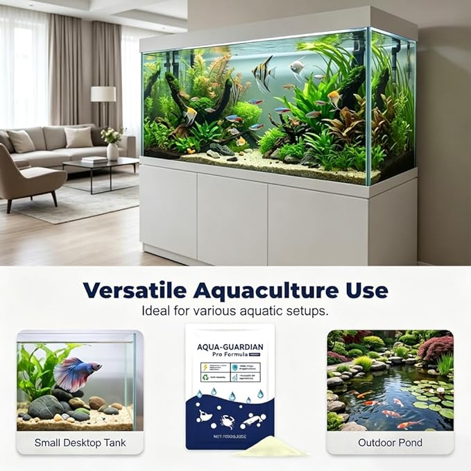 Aquatic Care Powder for Pond and Aquarium, 2026 New Aquarium and Ponds Water Cares, Easy Mix Water Care Support, Maintenance Friendly Pond Water, 100g (1)