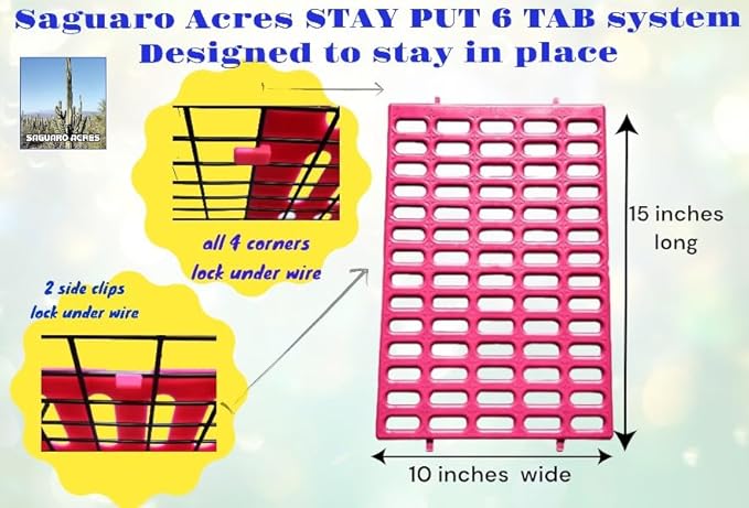 Saguaro Acres Rabbit and Small Animal Cage Resting Mat for Wire Floored Cages (Pink)