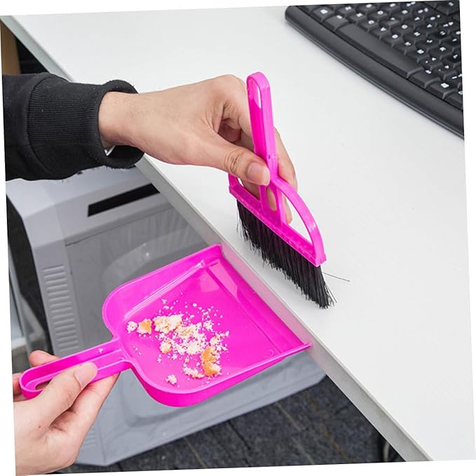 Practical Cleaning Set for Small Pet Cages Broom Dust Pan for Cage Cleaning