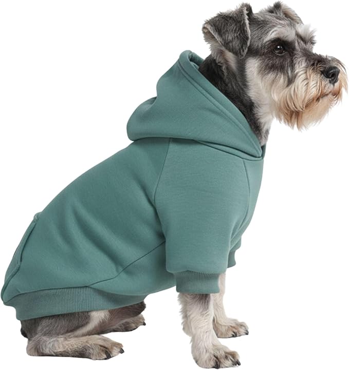 Spark Paws Dog Hoodie – Premium Dog Sweater for Small, Medium, and Large Dogs | Warm Outfits for French Bulldogs, Pitbull, Puppy, Winter Jacket Alternative - Teal - M