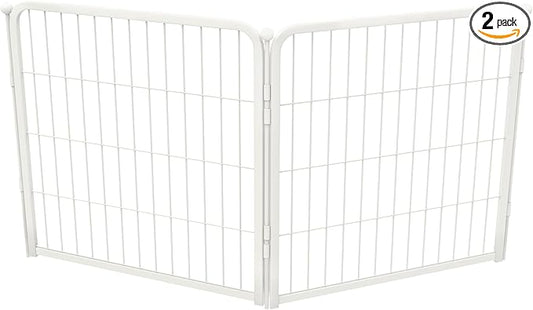 FXW Homeplus Unleashed Indoor Dog Playpen - Stress-Free and Safe Play, Heavy Duty 24 Inch 2 Panels Dog Pen for Puppy and Small Dogs, White│Patented