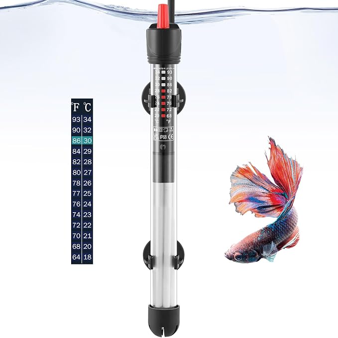 FEDOUR Aquarium Heater 50W 100W 300W, Submersible Glass Fish Tank Heater for Fresh and Salt Water (300W)