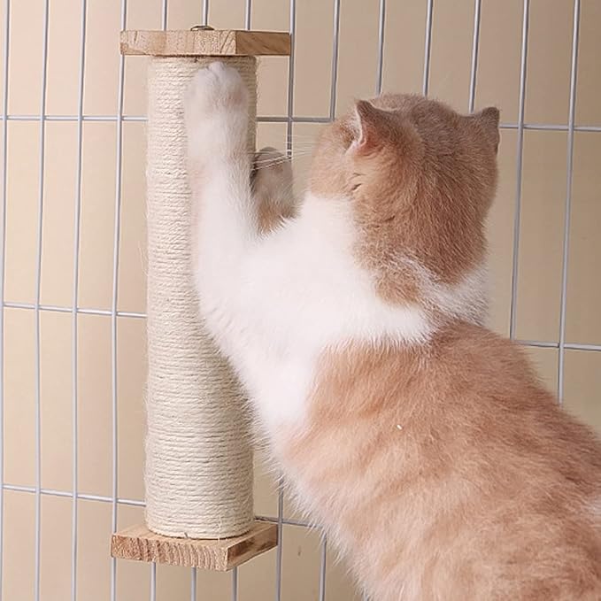 SHENGOCASE 2-Pack Cat Scratching Post for Crate Cage, Cage Mounted Scratching Post with Self Groomer and Massager, Cat Kennel Playpen Accessories