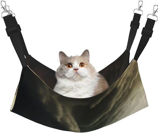 A Massive Tornado Large Printed pet Hammock - Sleeping Hammock for Cats, Ferrets, Puppies, Rabbits, Small Animals
