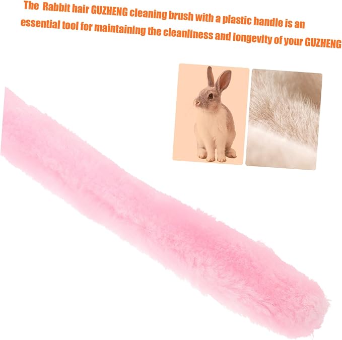 VICASKY Zithers Cleaning Brush Soft Rabbit Hair Cleaner for All Zither Comfortable Handle for Delicate Instrument Care Pink Color Compatibility