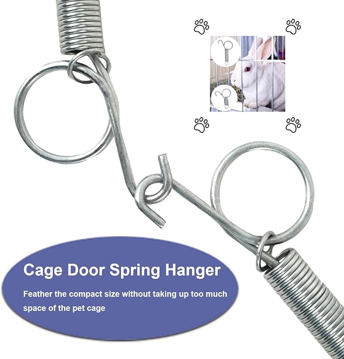 20Pcs Spring Cat Door Latch and Catches, Multi-Functional Pet Door Spring Latch Hook Wire Cage Clips, One-Handed Fixing Pet Rabbit Cage Wire for Rabbit Dog Cat Parrot Guinea Pig Squirrel Cages