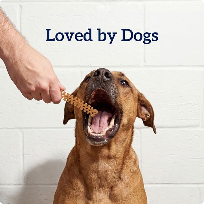 Groovies Senior Small Dog Dental Chews for Dogs, Patented DentalFit Technology for Plaque & Tartar Support, Flexible Texture for Easy Chewing, Chicken Flavor, USA Manufactured, 5–15 lb Dogs,22 Count