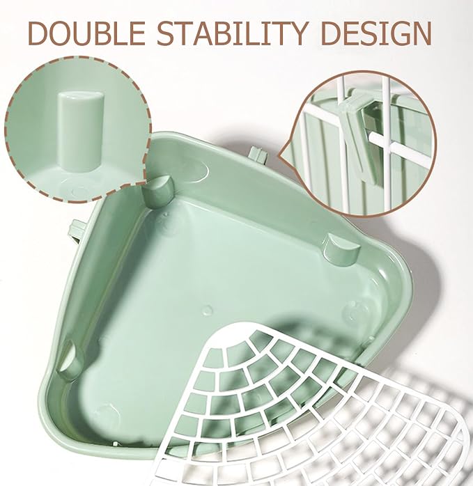 Rabbit Litter Box Bunny Corner Toilet Box Potty Trainer for Hamster Guinea Pig Ferret Rat Chinchialla Cage Pan 3.9” x 7.5” x 7.5”