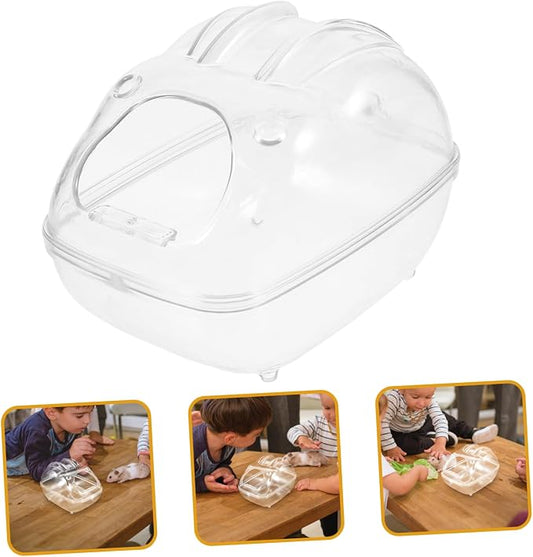 Levemolo Hamster Sand Bath Container Transparent Splash Bathtub for Small Animals for Hamsters Guinea Pigs and Other Pets Easy to Clean Design