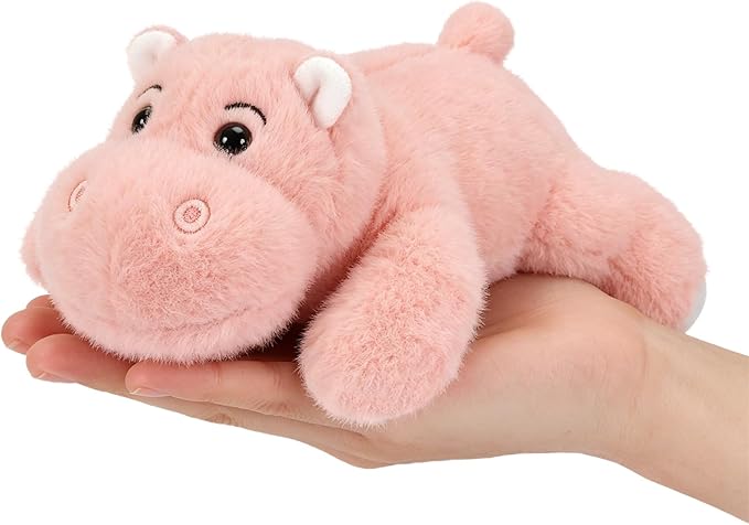 PEACH CAT Hippo Stuffed Animal Cute Hippopotamus Plushies Small Plush Toys Gifts for Kids Pink