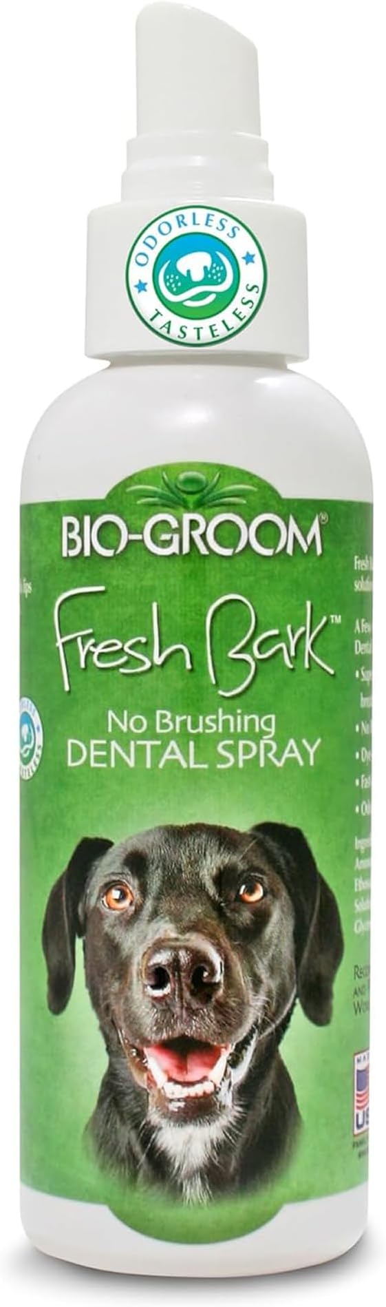 Bio-groom Fresh Bark Dog Breath Freshener - No Chew Dental Spray for Dogs & Cats, Teeth Cleaning Oral Care for Plaque & Tartar, No Brushing Required, Made in the USA - Flavorless, 4 fl oz