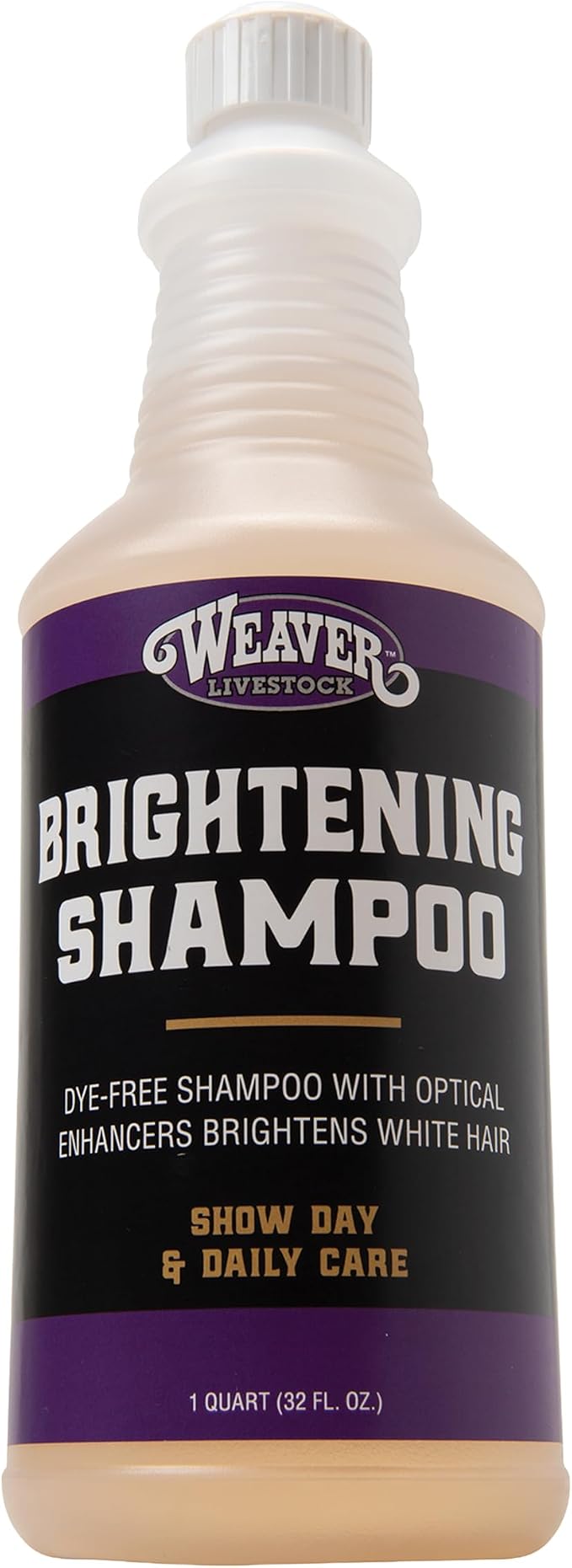 Weaver Livestock Brightening Shampoo for Horses, Pigs, Cattle, Gentle, and Effective, Shampoo with Optical Enhancers, Daily Use Cattle Show Supplies